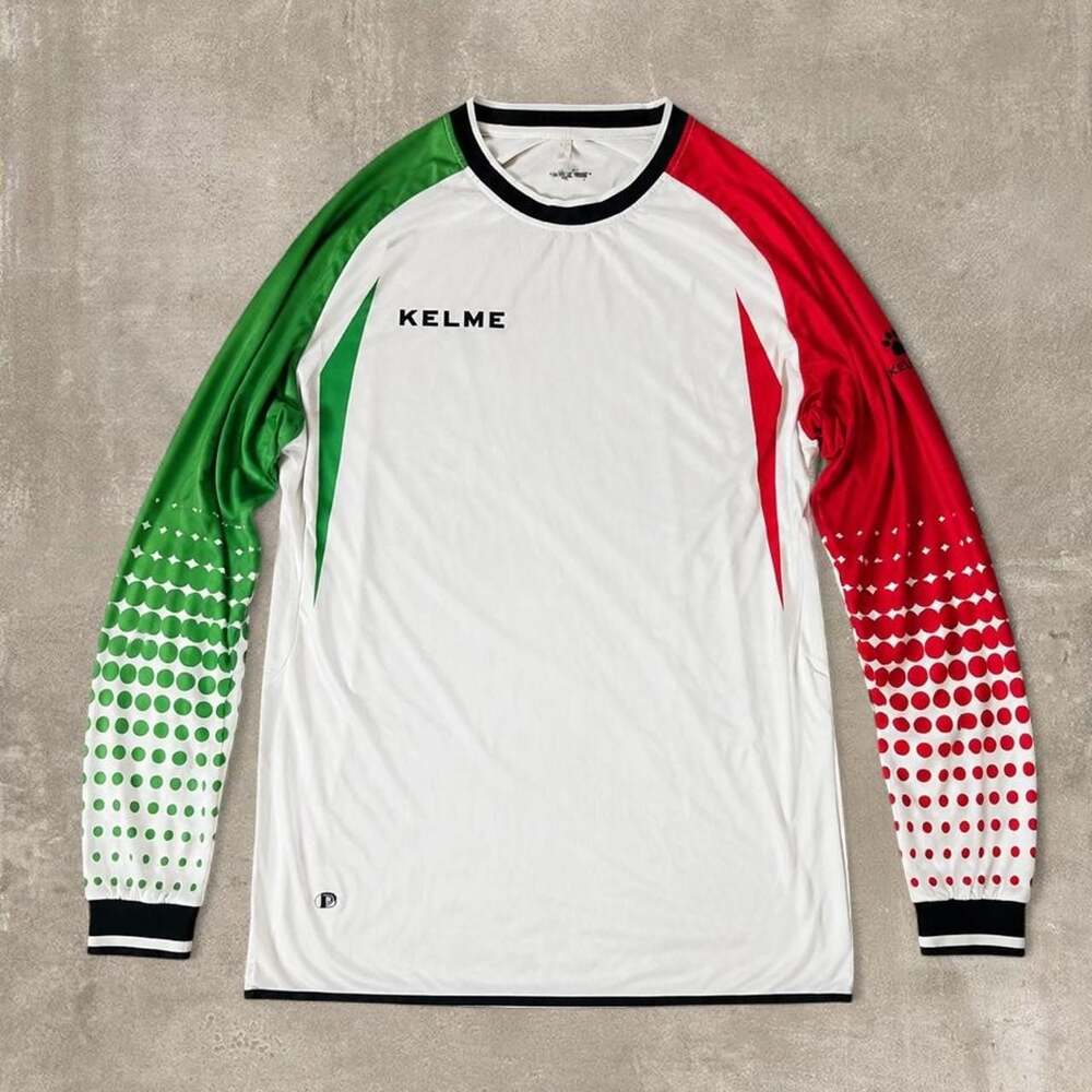 Kelme Y2K Long Sleeve Soccer Jersey White Red Green